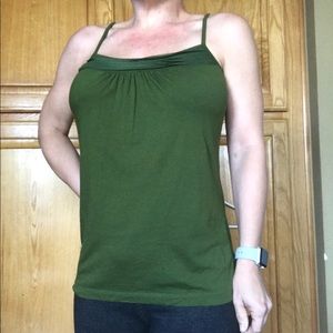 Ann Taylor LOFT olive green tank top sz SM small